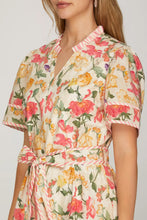 Load image into Gallery viewer, Cream Short Sleeve Woven Print Mini Dress
