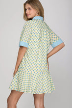 Load image into Gallery viewer, Half Sleeve Button Down Floral Mini Dress
