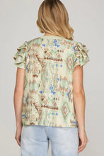Load image into Gallery viewer, Ruffle Sleeve Pintuck Top
