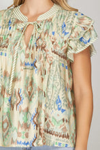 Load image into Gallery viewer, Ruffle Sleeve Pintuck Top

