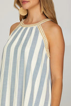 Load image into Gallery viewer, Striped Halter Neck Woven Maxi Dress
