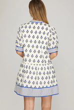 Load image into Gallery viewer, Woven Printed Button Down Mini Dress
