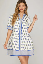 Load image into Gallery viewer, Woven Printed Button Down Mini Dress
