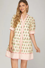 Load image into Gallery viewer, Woven Printed Button Down Mini Dress
