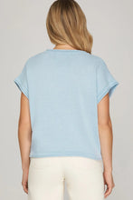 Load image into Gallery viewer, Drop Short Sleeve Print Knit Sweater Top
