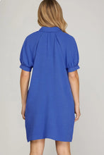 Load image into Gallery viewer, Short Sleeve Button Down Mini Dress
