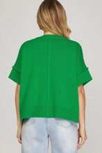 Load image into Gallery viewer, Drop Half Sleeve Crew Neck Sweater Top
