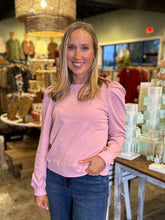 Load image into Gallery viewer, Muted Long Puff Sleeve Sweatshirt
