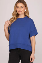 Load image into Gallery viewer, Drop Half Sleeve Crew Neck Sweater Top
