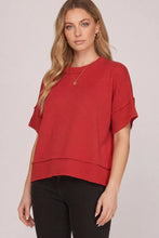Load image into Gallery viewer, Drop Half Sleeve Crew Neck Sweater Top
