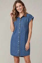 Load image into Gallery viewer, Short Sleeve Denim Shirt Dress
