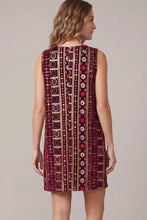 Load image into Gallery viewer, Sleeveless Gold Sequin Embroidery Velvet Mini Dress
