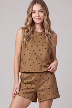 Load image into Gallery viewer, Sleeveless Polka Dot Faux Suede Top &amp; Shorts Set
