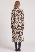 Load image into Gallery viewer, Long Sleeve Woven Print Collared Shirt Midi Dress
