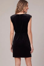 Load image into Gallery viewer, Sleeveless Padded Shoulder Velvet Mini Dress
