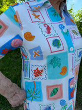 Load image into Gallery viewer, Short Sleeve Vaca Print Button Down Mini Dress
