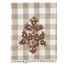 Load image into Gallery viewer, Floral Embroidered Tea Towel
