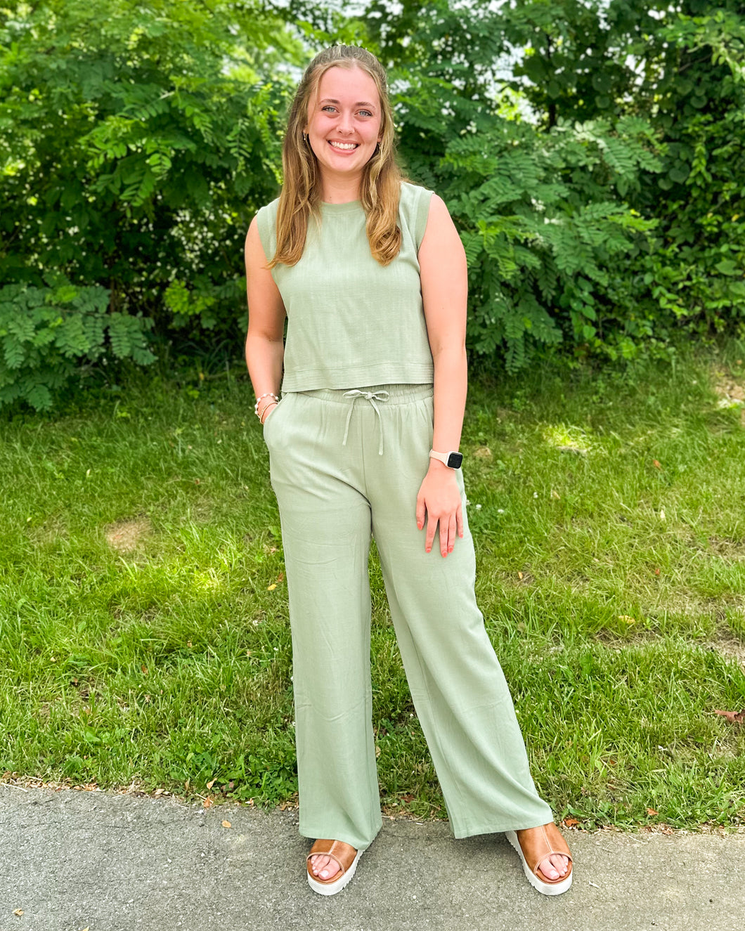 Linen Top and Pants Set