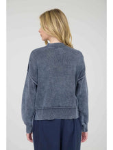 Load image into Gallery viewer, Washed Mock Neck Long Sleeve Knit Pullover Sweater
