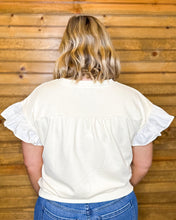 Load image into Gallery viewer, Bow Ruffle Sleeve Top
