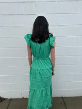 Load image into Gallery viewer, Oz Tiered Flutter Sleeve Maxi Dress
