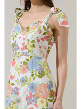 Load image into Gallery viewer, Esther Floral Baker Tie Strap Midi Dress
