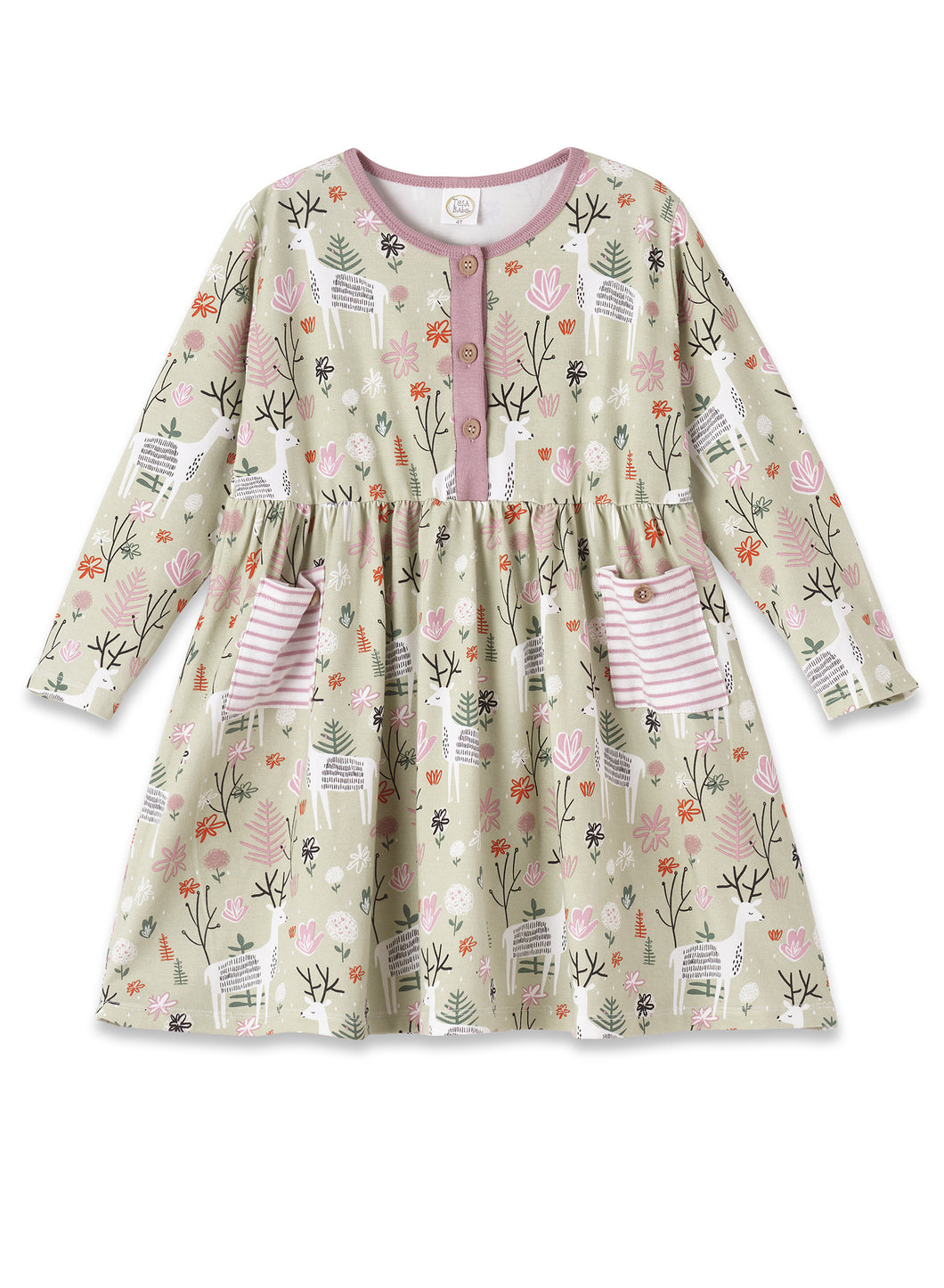 Magic Forest LS Henley Dress