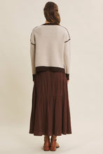 Load image into Gallery viewer, Soft Sweater Knit with Round Neck and Contrast Trim
