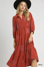 Load image into Gallery viewer, Embroidered Floral Tiered Midi Dress
