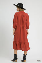 Load image into Gallery viewer, Embroidered Floral Tiered Midi Dress
