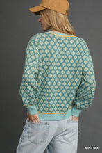 Load image into Gallery viewer, Mint Abstract Print Crewneck Sweater
