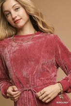 Load image into Gallery viewer, Velor Long Sleeve Mini Dress

