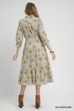 Load image into Gallery viewer, Abstract Print Ruffled Neck Midi Dress
