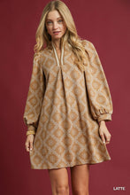 Load image into Gallery viewer, Geometric Print Long Sleeve Mini Dress
