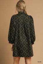 Load image into Gallery viewer, Geometric Print Long Sleeve Mini Dress
