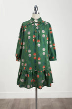 Load image into Gallery viewer, Flower Print Ruffled Neck Mini Dress
