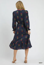 Load image into Gallery viewer, Boho Floral Embroidered Midi Dress
