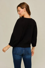 Load image into Gallery viewer, 3/4 Puff Sleeve Button Down Sweater Cardigan
