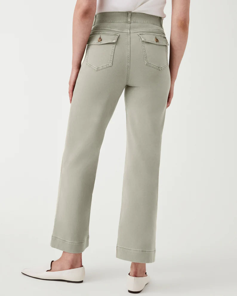 Spanx Stretch Twill Cropped Wide Leg Pant in Parchment – JAYNE