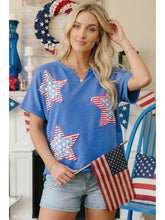 Load image into Gallery viewer, Flag Day Patriot Star Patched Mineral Wash Tee
