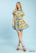 Load image into Gallery viewer, Watercolor Floral Belted Shirt Dress

