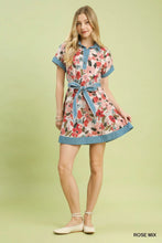 Load image into Gallery viewer, Watercolor Floral Belted Shirt Dress
