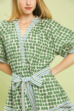 Load image into Gallery viewer, Mix Printed Short Sleeve Dress with Tie Waist
