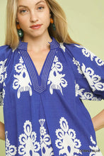 Load image into Gallery viewer, Two Tone Border Print Mini Dress
