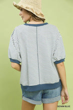 Load image into Gallery viewer, Striped Knit Short Sleeve Casual Top
