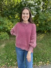 Load image into Gallery viewer, Washed Oversized Cropped Sweater
