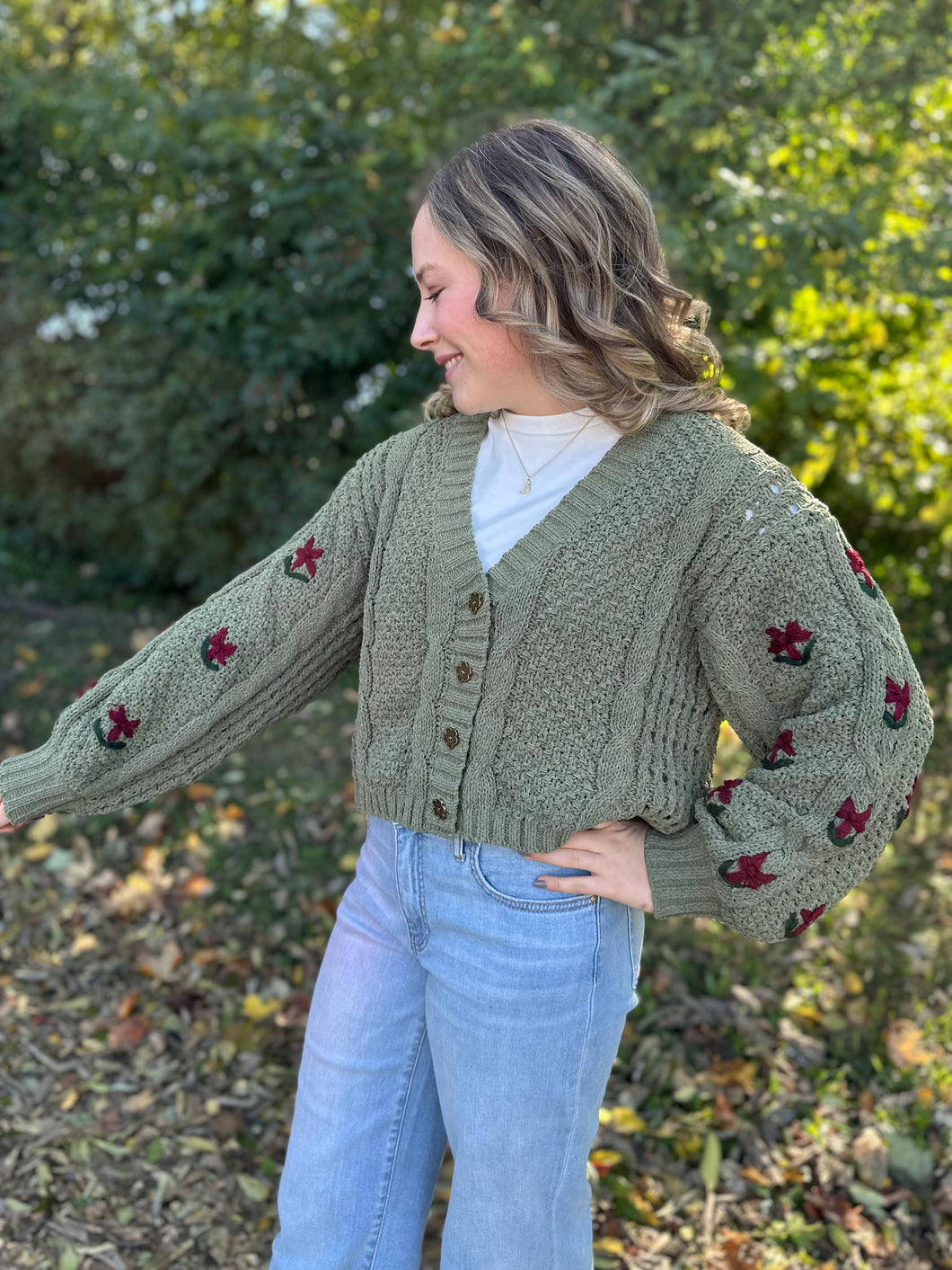 Olive Chunky Cardigan