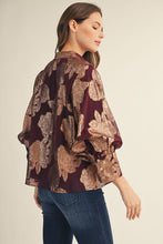 Load image into Gallery viewer, Button Down Sheer Metallic Burnout Top
