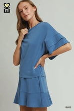 Load image into Gallery viewer, Luxeknit Ruffle Sleeve Top &amp; Skort Set
