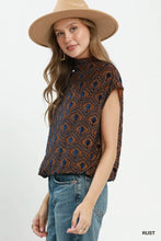 Load image into Gallery viewer, Velvet Mock Neck Cap Sleeve Top
